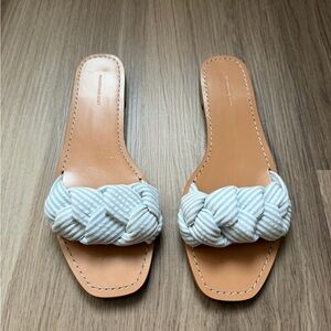 Something Navy Braided Blue and White Sandals